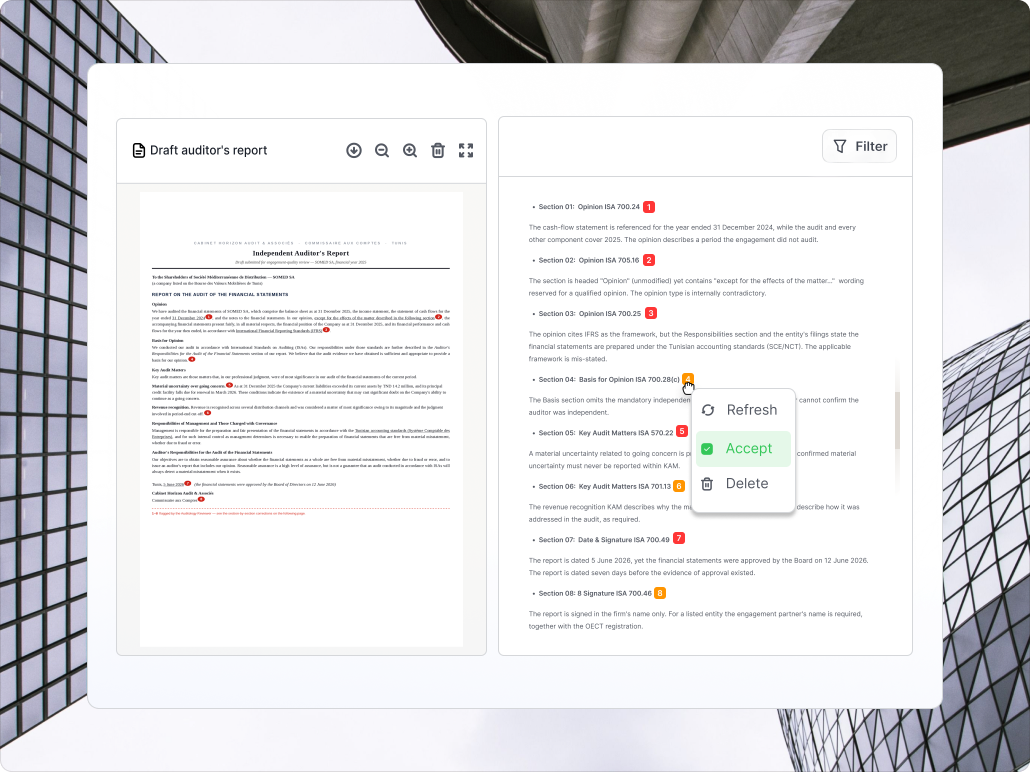 The Reviewer module interface
